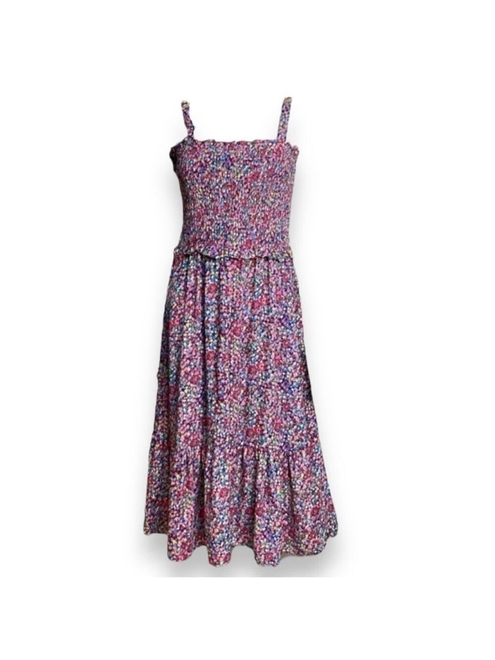 Sienna Sky Floral Maxi Dress Women's Size Large Sundress Pinks, Blues and Yellow - Picture 2 of 11